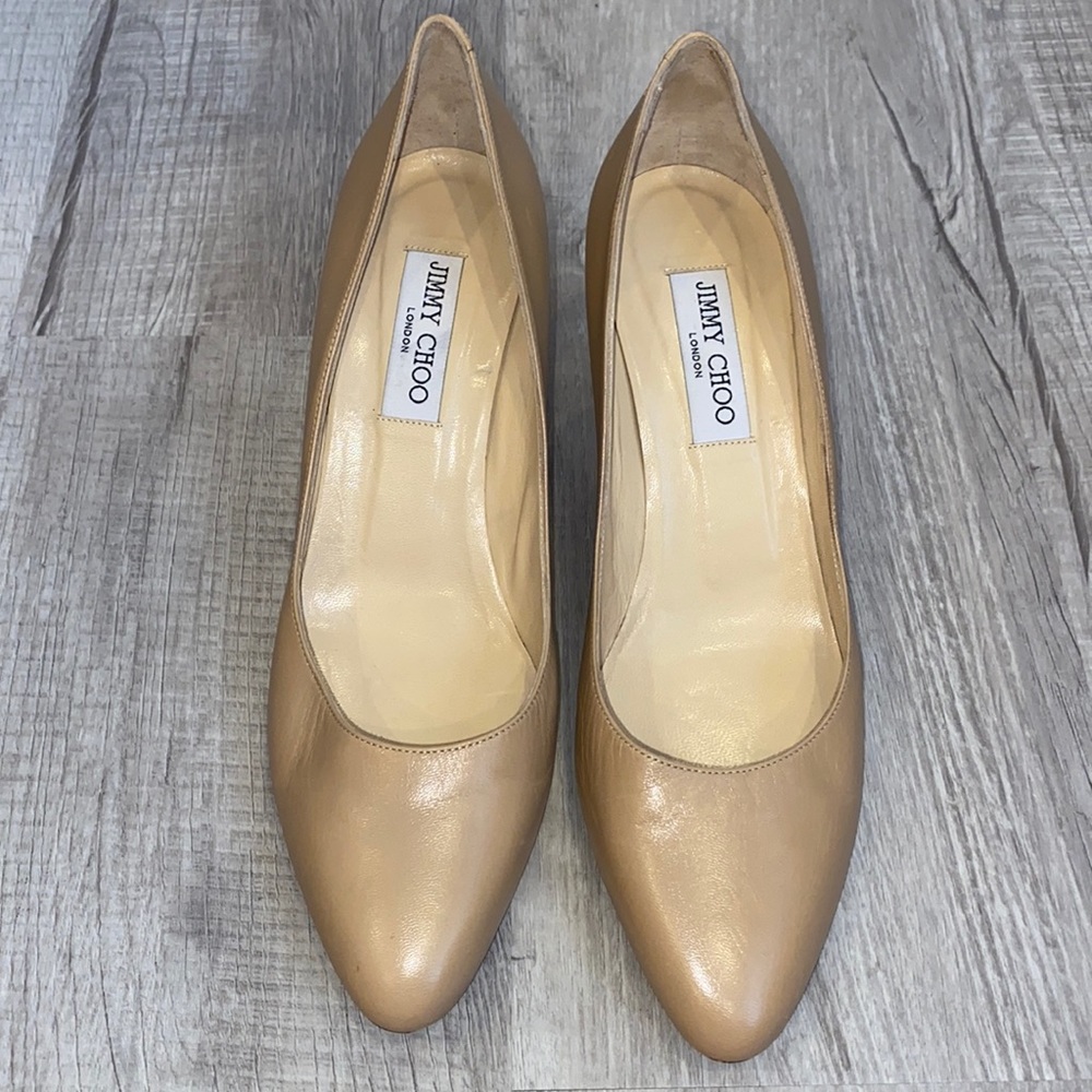 Jimmy Choo Mint! Romy 60 mm Pointy Toe Pumps Nude